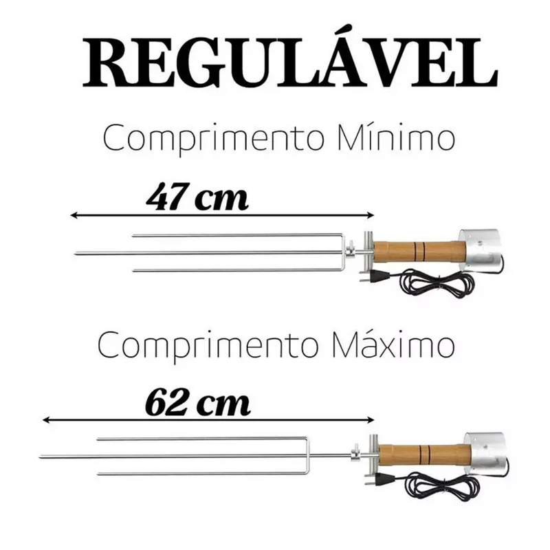 Espeto Giratório Elétrico para Churrasco