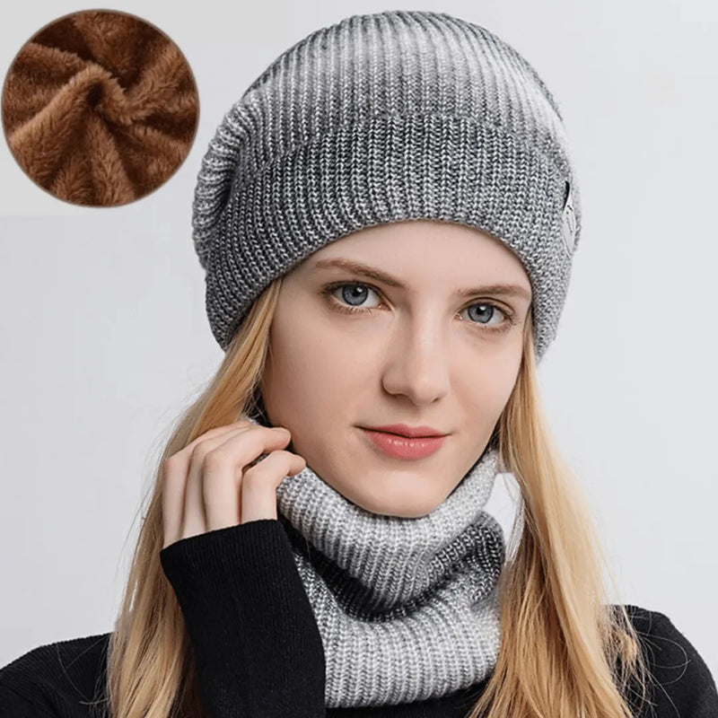 Gorro e Gola Forro Peluciado Degrade - Kit Elegante