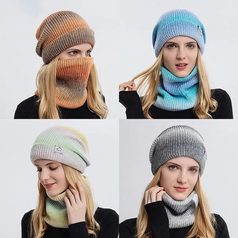 Gorro e Gola Forro Peluciado Degrade - Kit Elegante