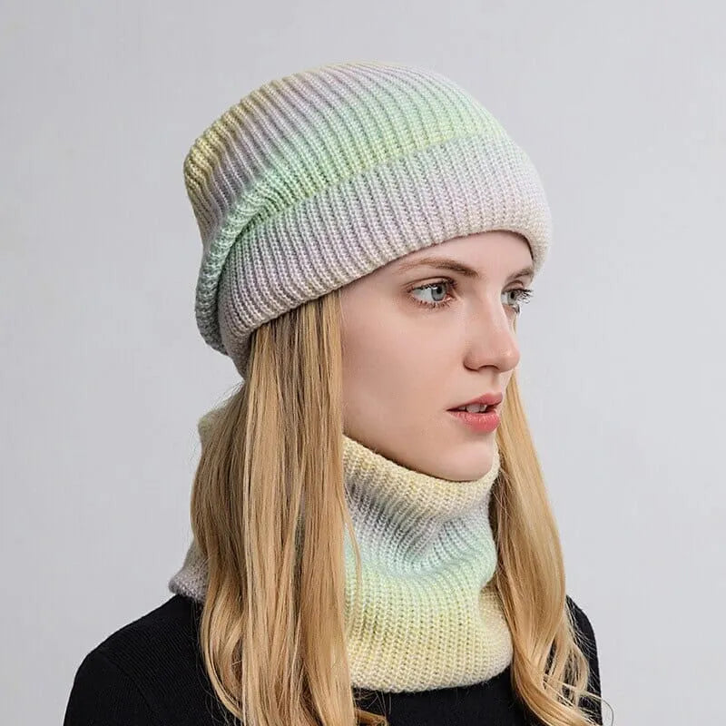 Gorro e Gola Forro Peluciado Degrade - Kit Elegante