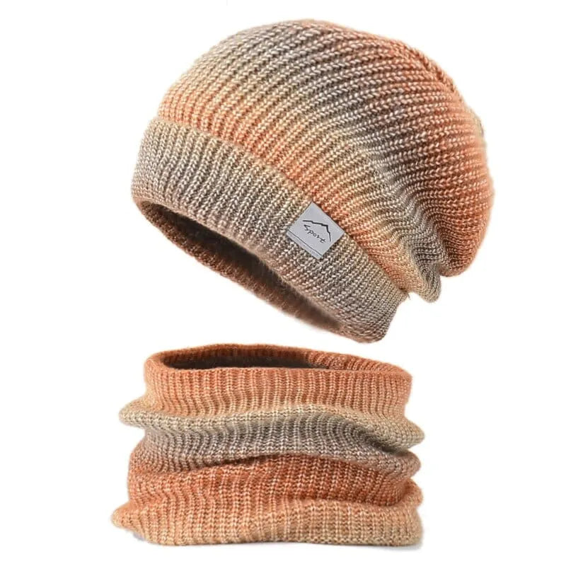 Gorro e Gola Forro Peluciado Degrade - Kit Elegante