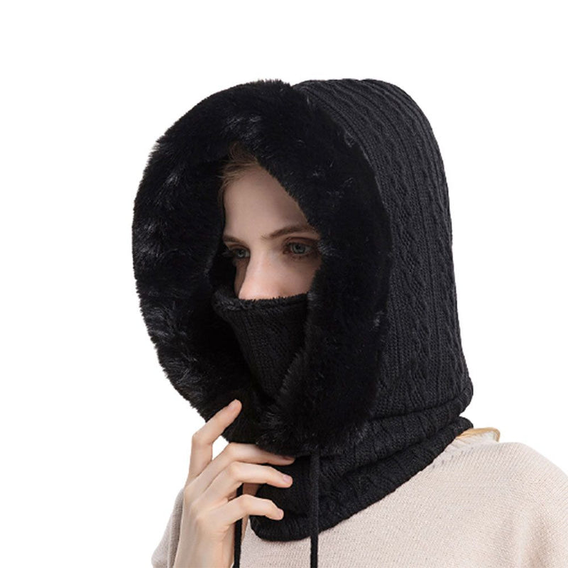 Touca Gorro de Lã Aveludada - Com Máscara Removível para Frio e Inverno