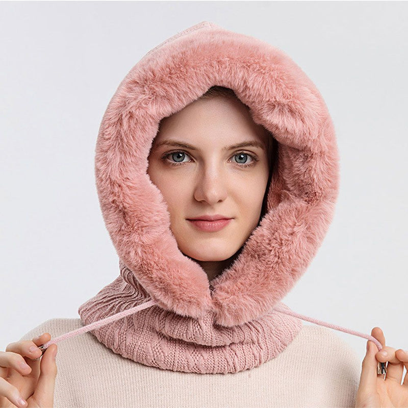 Touca Gorro de Lã Aveludada - Com Máscara Removível para Frio e Inverno