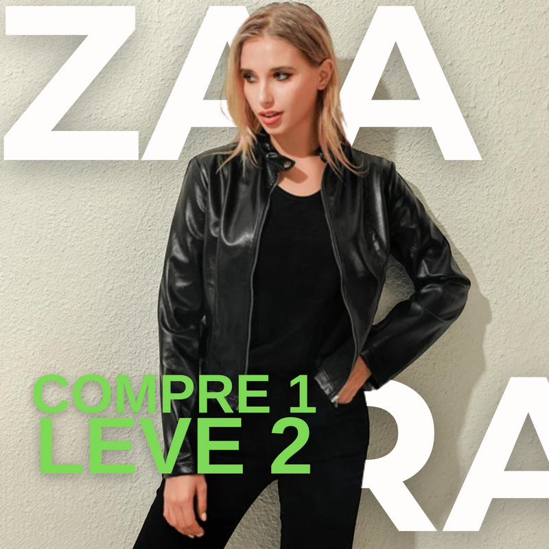 Jaqueta de Couro Feminina Zaara | Compre 1 Leve 2