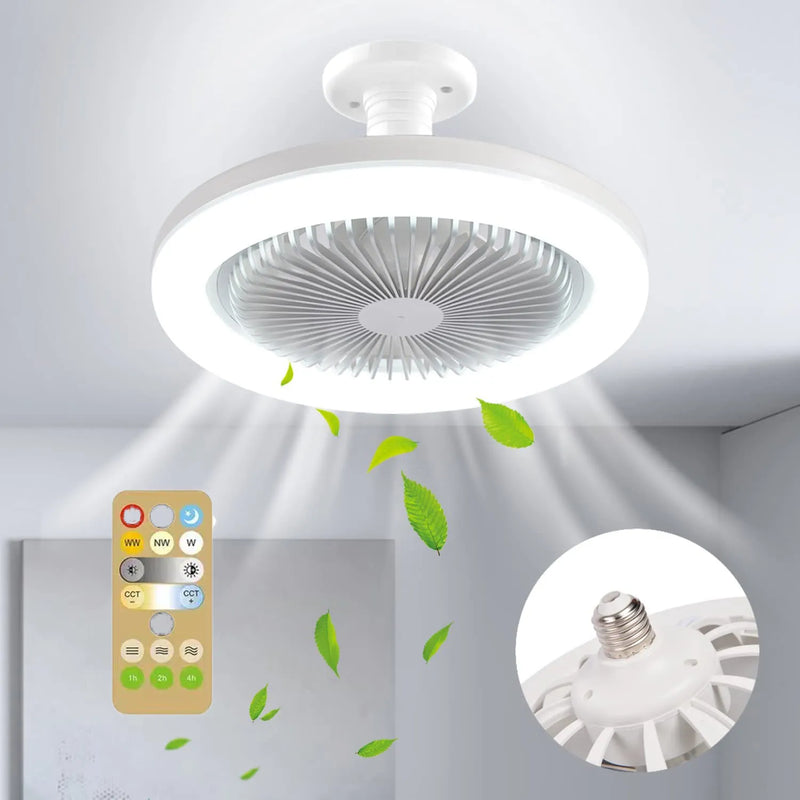 Luminária de Teto com Ventilador e Iluminação LED