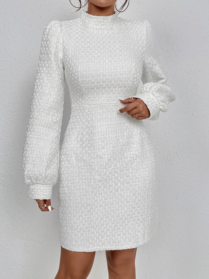 Vestido Midid Branco elegante- Francis  Outono/ inverno