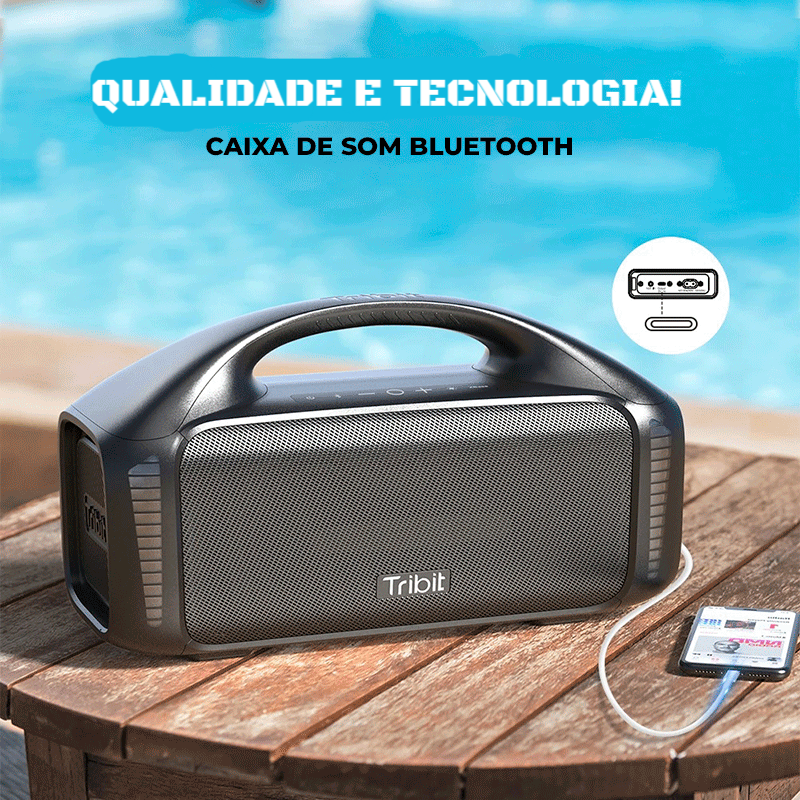 Caixa de Som À Prova D'Água Bluetooth 5.3 e Bateria 39h | SoundBass