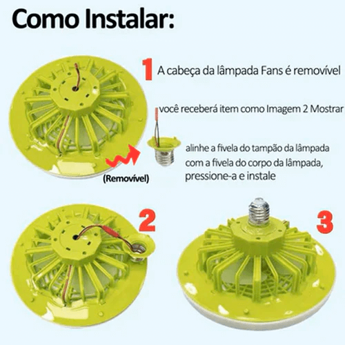 Luminária LED de Teto com Ventilador de Alta Potência